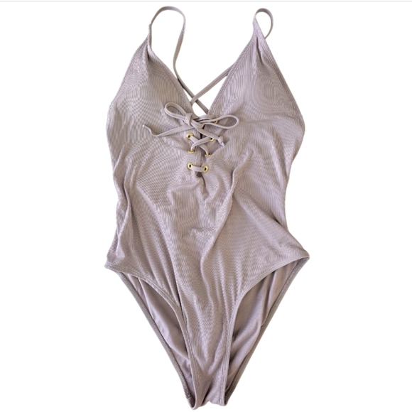NEW- QuintSoul- New without tag- Taupe One-Piece Swimsuit - Picture 3 of 6